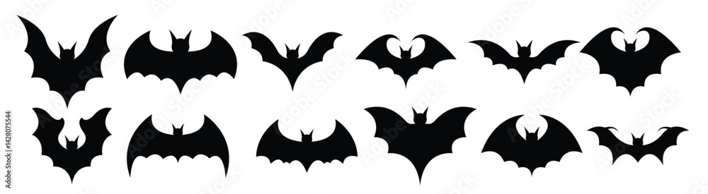 Bat vector design illustration set isolated on white background Bat vector design illustration set isolated on white background
