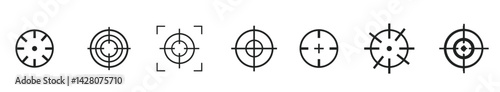 Target set icons sight sniper symbol isolated on a white background, crosshair and aim vector illustration stylish for web design EPS10