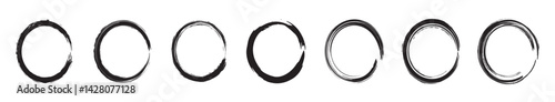 Round Hand Drawn Set In White Background