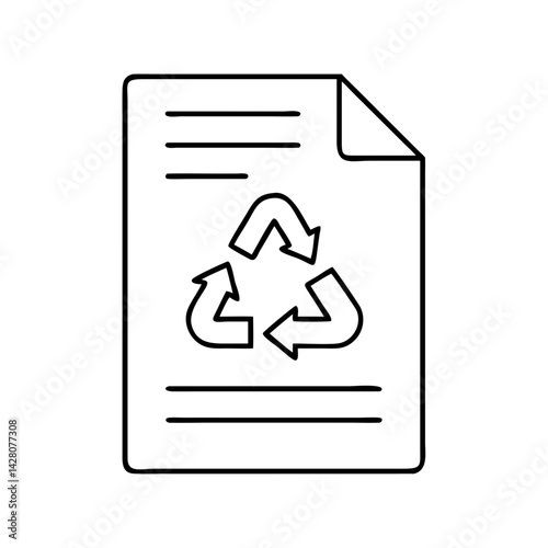 recycled paper icon, recycled paper line art - simple line art of recycled paper, perfect for recycled paper logos and icons