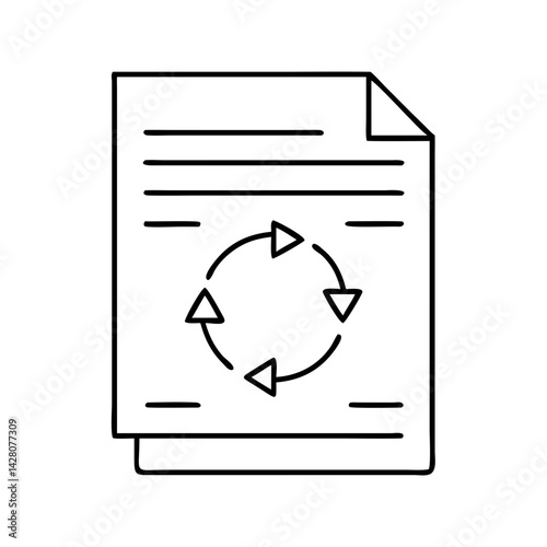 recycled paper icon, recycled paper line art - simple line art of recycled paper, perfect for recycled paper logos and icons