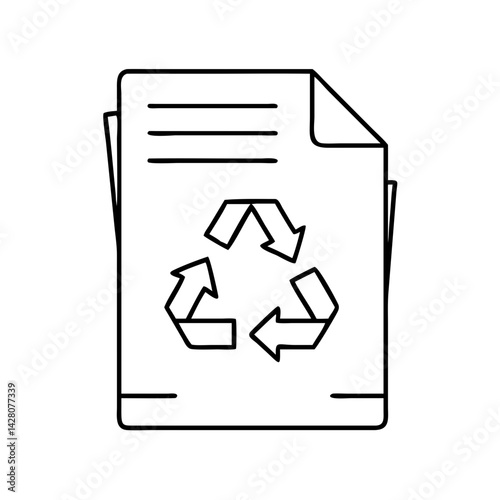 recycled paper icon, recycled paper line art - simple line art of recycled paper, perfect for recycled paper logos and icons