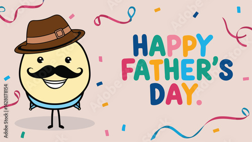 Happy fathers day cartoon style background