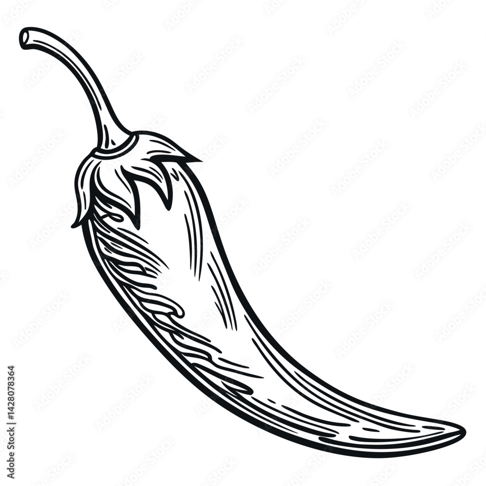 Fototapeta premium minimalistic black and white taco drawing