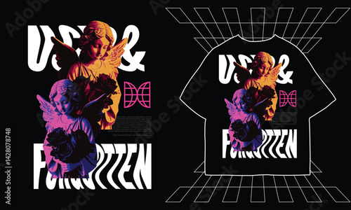 used and forgotten typography t-shirt design