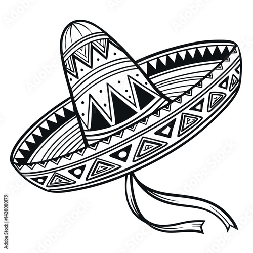 monochrome taco vector graphic