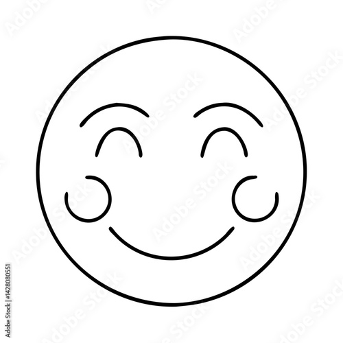 smiling face with rosy cheeks icon, smiling face with rosy cheeks line art - simple line art of smiling face with rosy cheeks, perfect for smiling face with rosy cheeks logos and icons