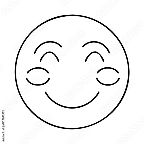 smiling face with rosy cheeks icon, smiling face with rosy cheeks line art - simple line art of smiling face with rosy cheeks, perfect for smiling face with rosy cheeks logos and icons