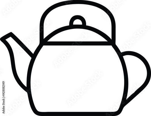 Teapot drawing representing hot beverage and tea time