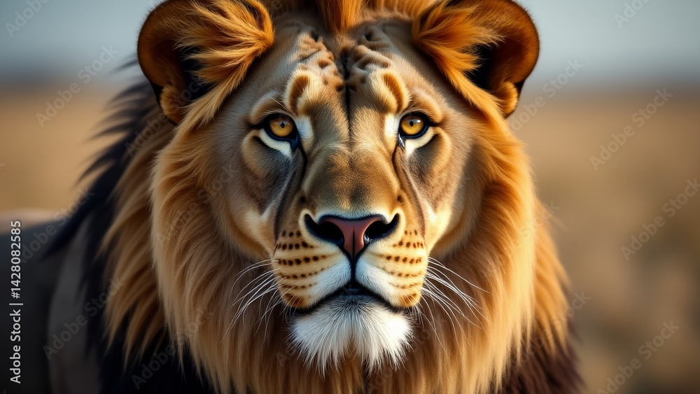 Fototapeta premium Close Up Majestic Lion Portrait