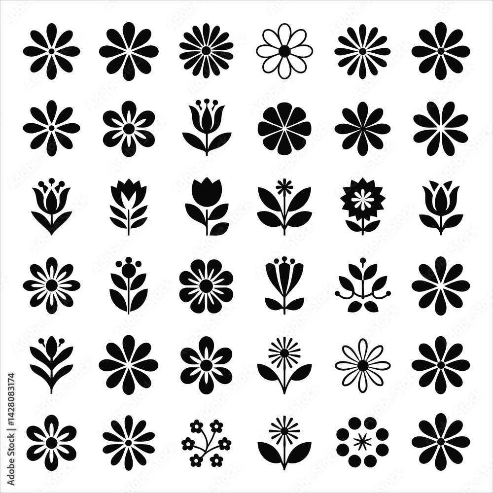 Flower icon collection - vector illustration Flower icon collection - vector illustration