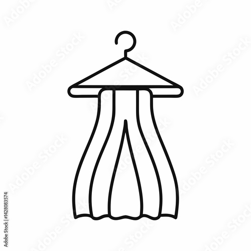 Minimalist drawing of a lightweight beach cover-up with short sleeves, symbolizing casual fashion and breezy summer layers.