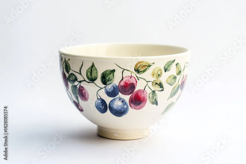 Wallpaper Mural ceramic bowl with floral design on light background featuring intricate workmanship and bright colors Torontodigital.ca