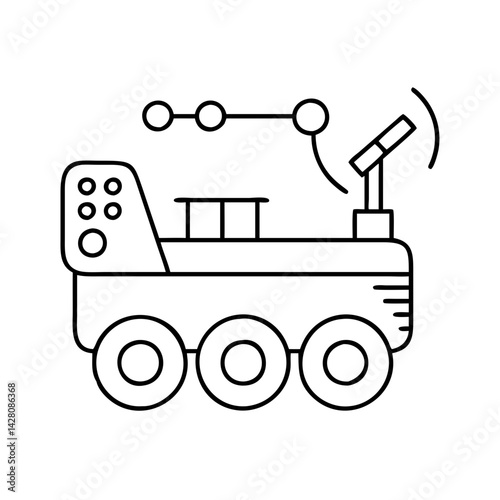 space rover icon, space rover line art - simple line art of space rover, perfect for space rover logos and icons