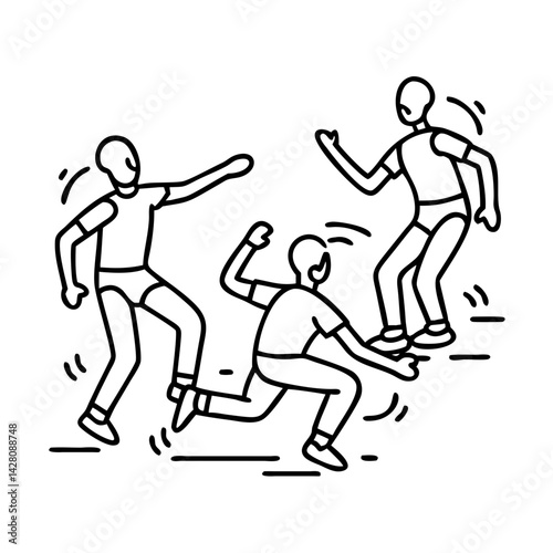 street dance moves icon, street dance moves line art - simple line art of street dance moves, perfect for street dance moves logos and icons