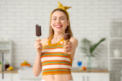 Happy smiling young woman h...