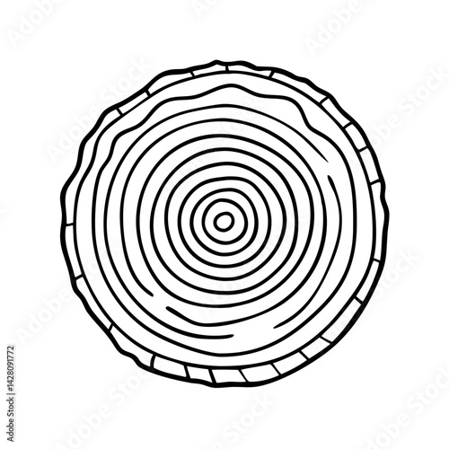 tree rings icon, tree rings line art - simple line art of tree rings, perfect for tree rings logos and icons