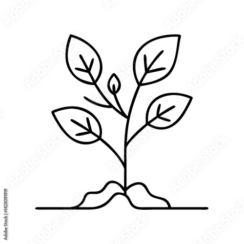 tree sapling icon, tree sapling line art - simple line art of tree sapling, perfect for tree sapling logos and icons
