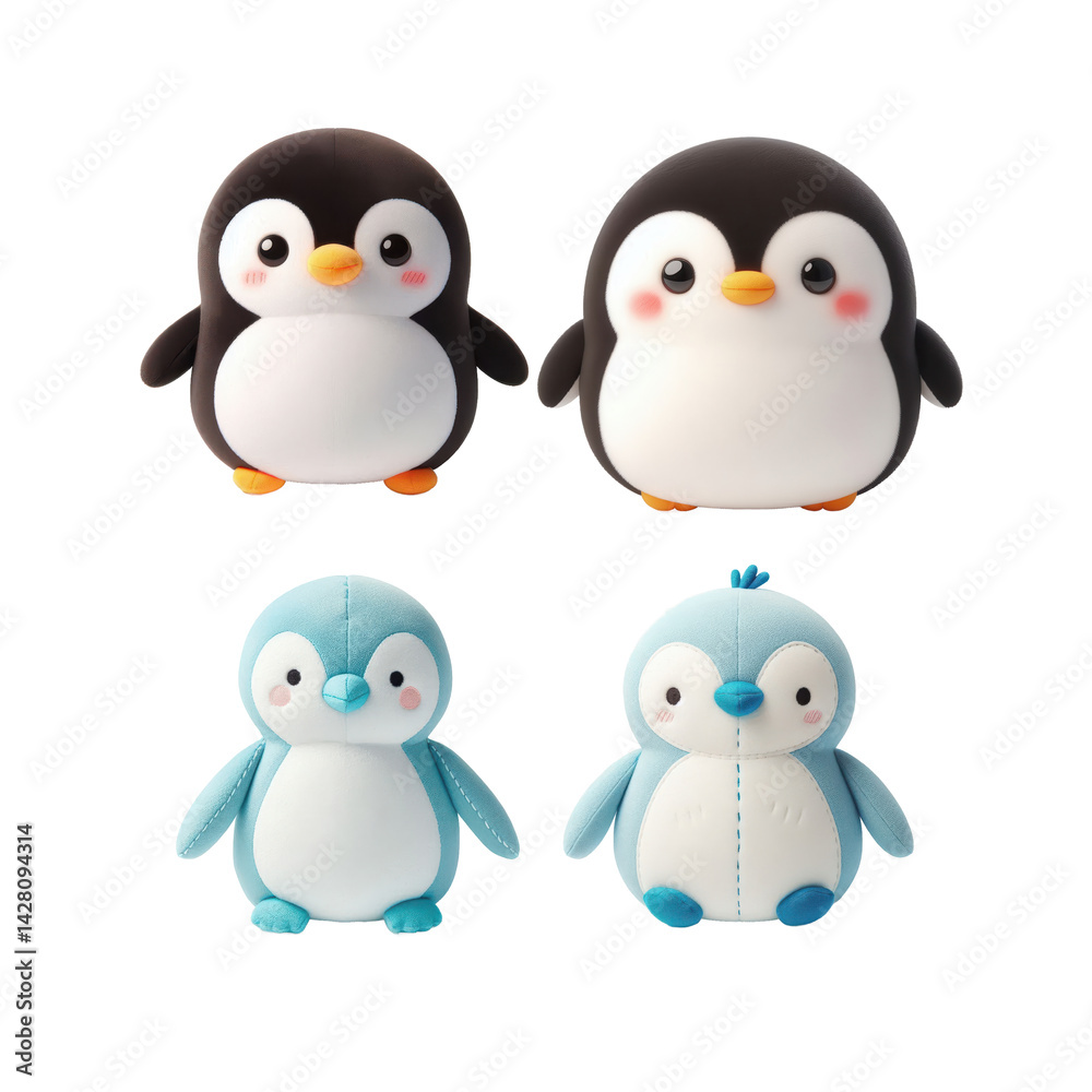 Fototapeta premium Cute penguin pals a delightful quartet