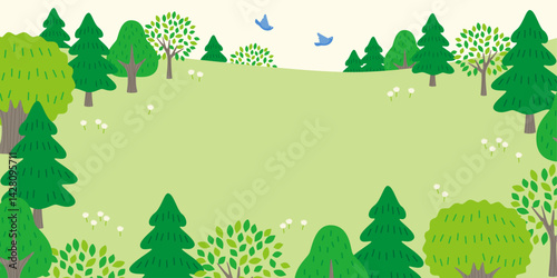 Scenery of a square in the forest