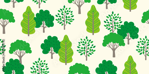 Wallpaper Mural Seamless pattern design of various trees Torontodigital.ca