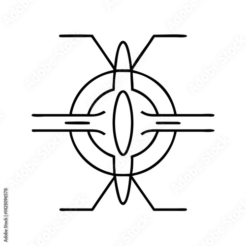 warp drive symbol icon, warp drive symbol line art - simple line art of warp drive symbol, perfect for warp drive symbol logos and icons