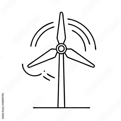 wind turbine icon, wind turbine line art - simple line art of wind turbine, perfect for wind turbine logos and icons