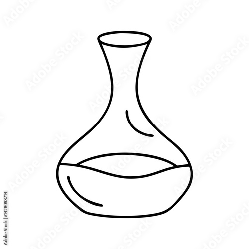 wine decanter icon, wine decanter line art - simple line art of wine decanter, perfect for wine decanter logos and icons