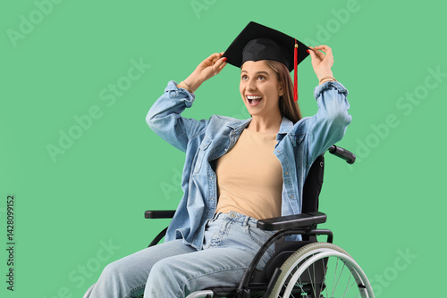 Female graduate in wheelcha...