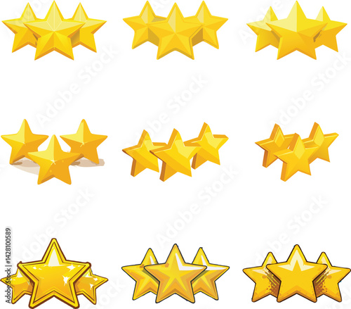 Three yellow stars Customer rating feedback best service review
