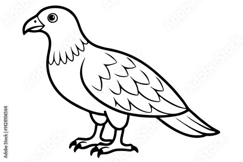 buzzard silhouette line art vector illustration with a white background