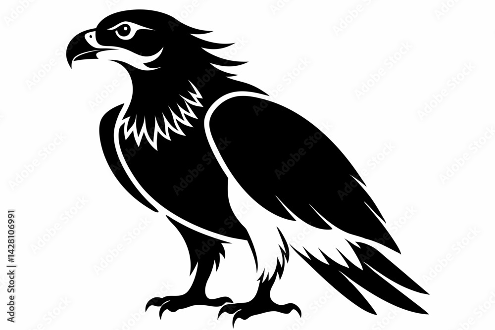 buzzard silhouette line art vector illustration with a white background buzzard silhouette line art vector illustration with a white background