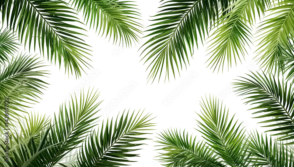 Fototapeta premium palm leaves isolated on white background