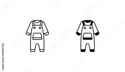 Dungarees icon design with white background stock illustration