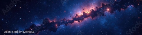 Grouping of bright and distant stars within a vast, dark universe,, cosmic, starrynight photo