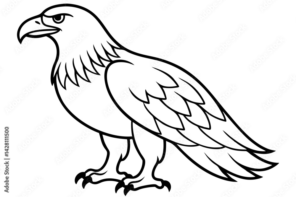 eagle silhouette line art vector illustration with a white background eagle silhouette line art vector illustration with a white background