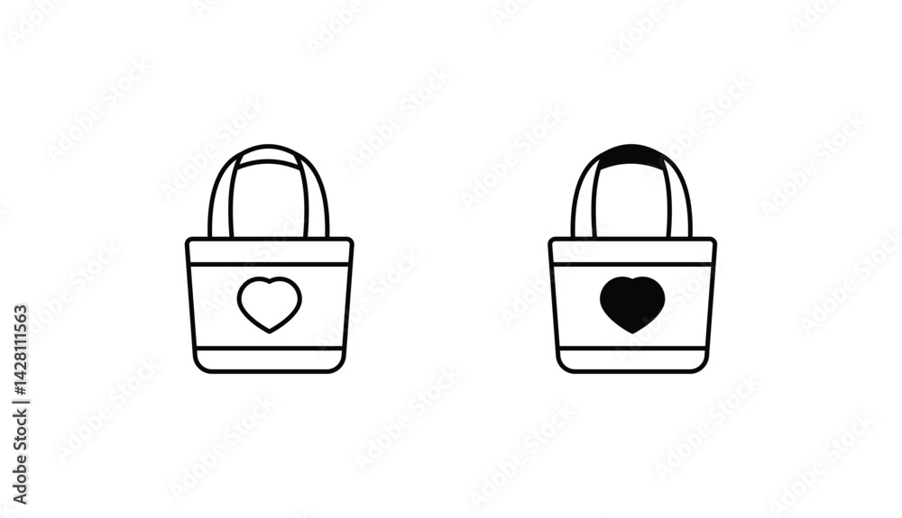 Totbag icon design with white background stock illustration Totbag icon design with white background stock illustration