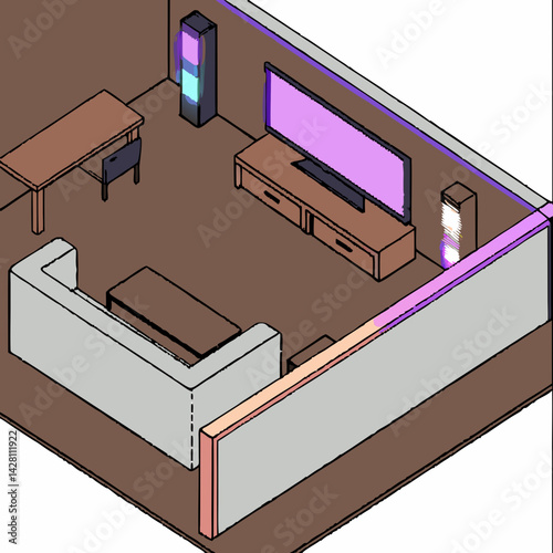 vector illustration of living room