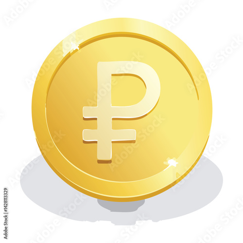 Russia Ruble Gold Coin Design
