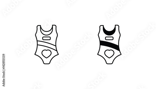 Swimsuit icon design with white background stock illustration