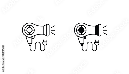 Hair Dryer icon design with white background stock illustration