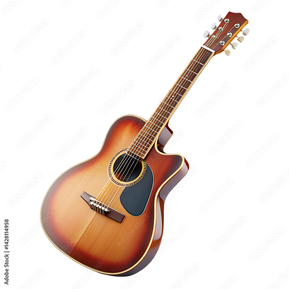 Fototapeta premium acoustic guitar isolated on white