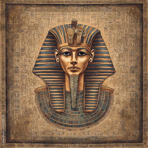 Illustrated tapestry of ancient Egypt