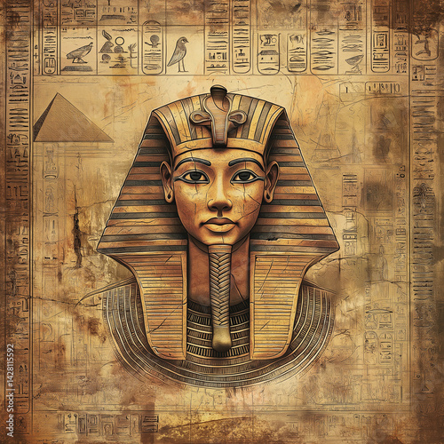 Illustrated tapestry of ancient Egypt