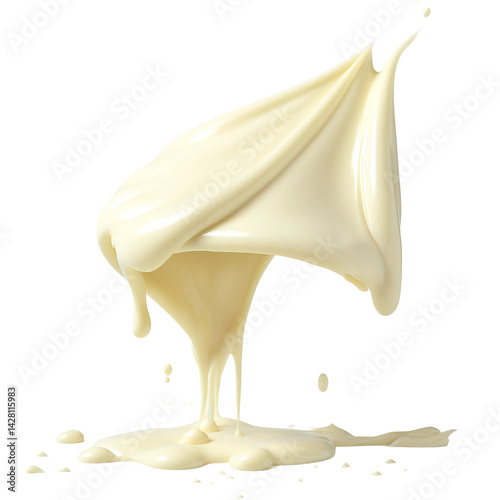 white chocolate splash on white background
