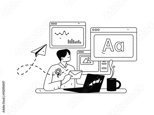 Home indoor character scene flat vector concept operation hand drawn illustration
