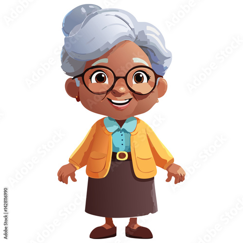 Grandmother cartoon 3d character