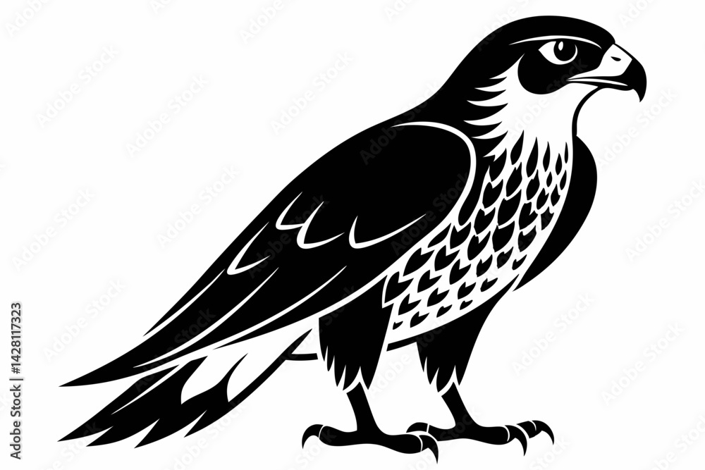 hawk silhouette line art vector illustration with a white background hawk silhouette line art vector illustration with a white background