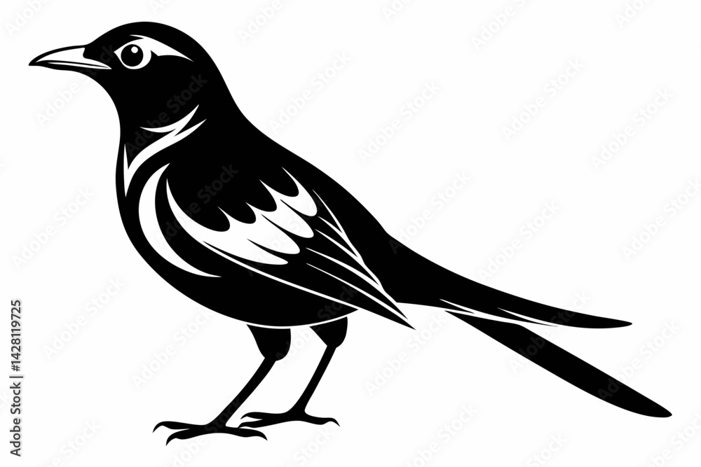 mockingbird silhouette line art vector illustration with a white background
mockingbird silhouette line art vector illustration with a white background