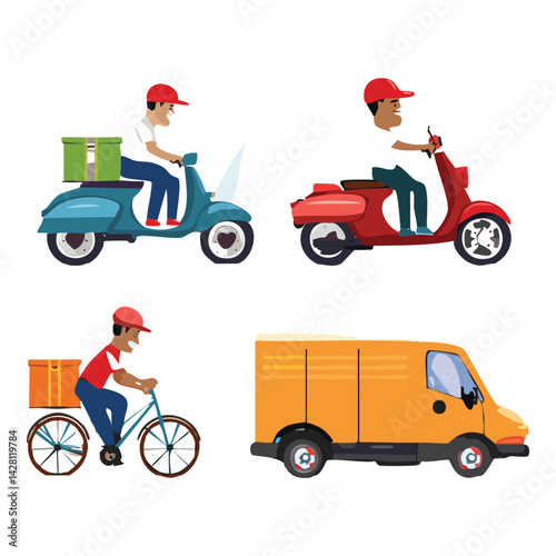 Courier Service Illustration Collection
